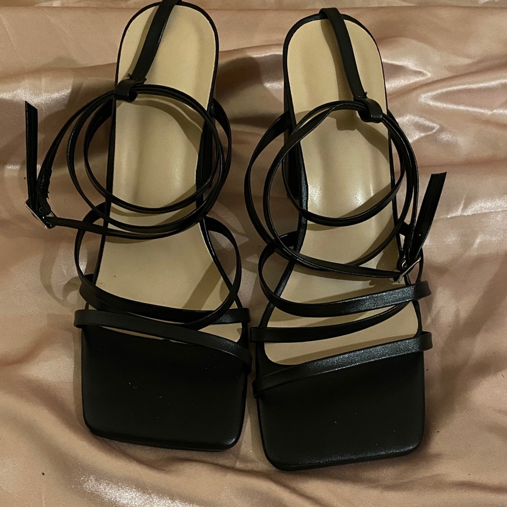 Black Strappy Women's Sandals
